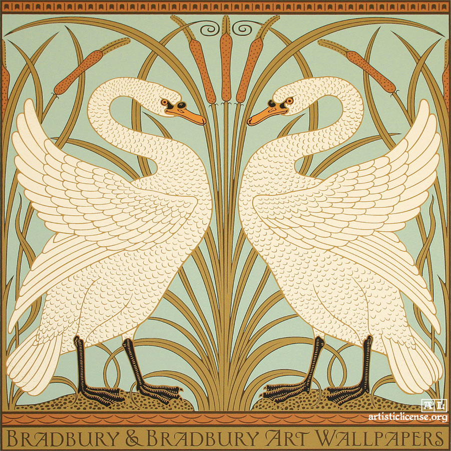 Walter Crane Swan Rush And Iris - HD Wallpaper 