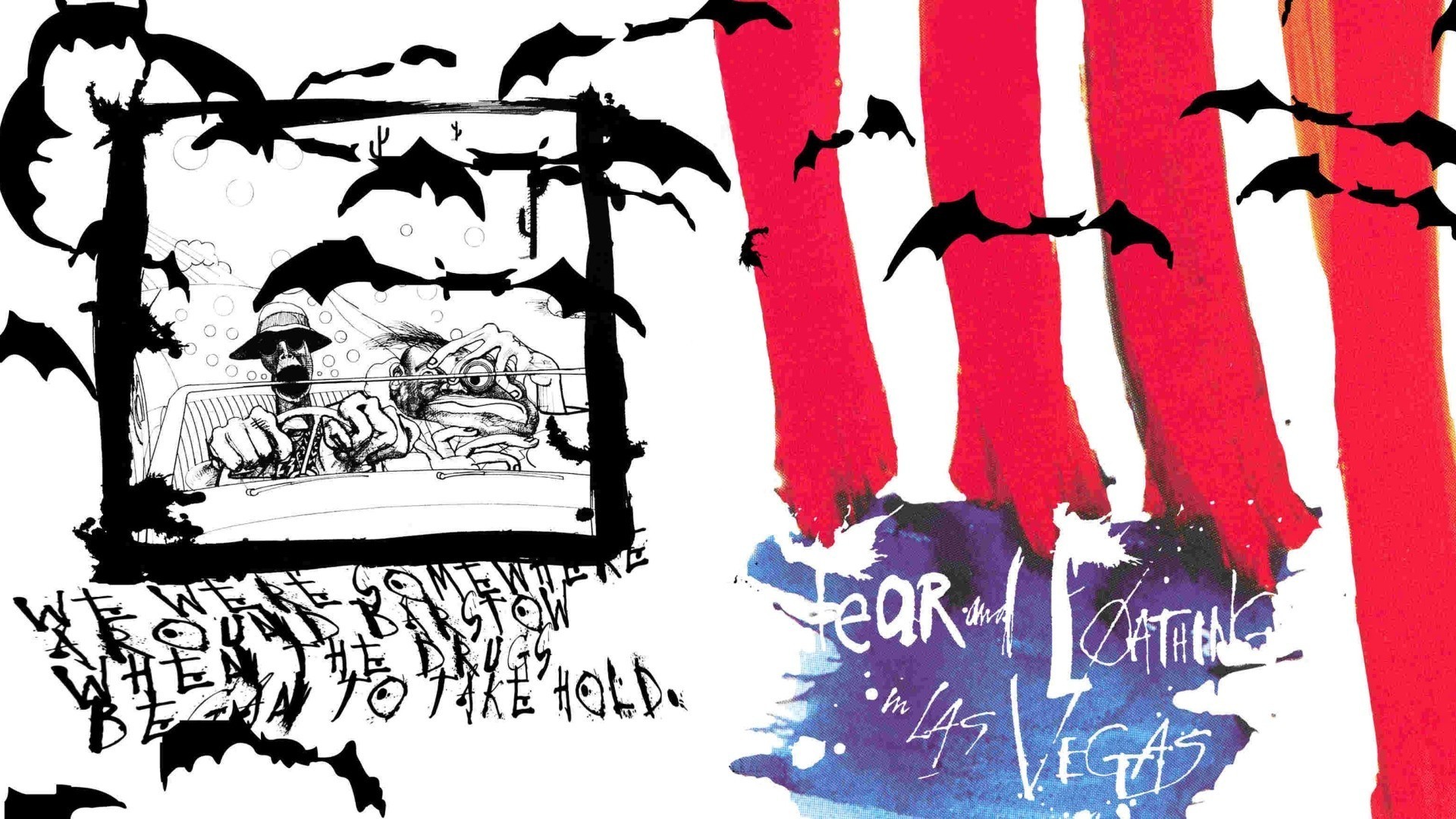 Illustration Kunstwerk Filme Karikatur Psychedelisch - Hunter S Thompson Desktop - HD Wallpaper 