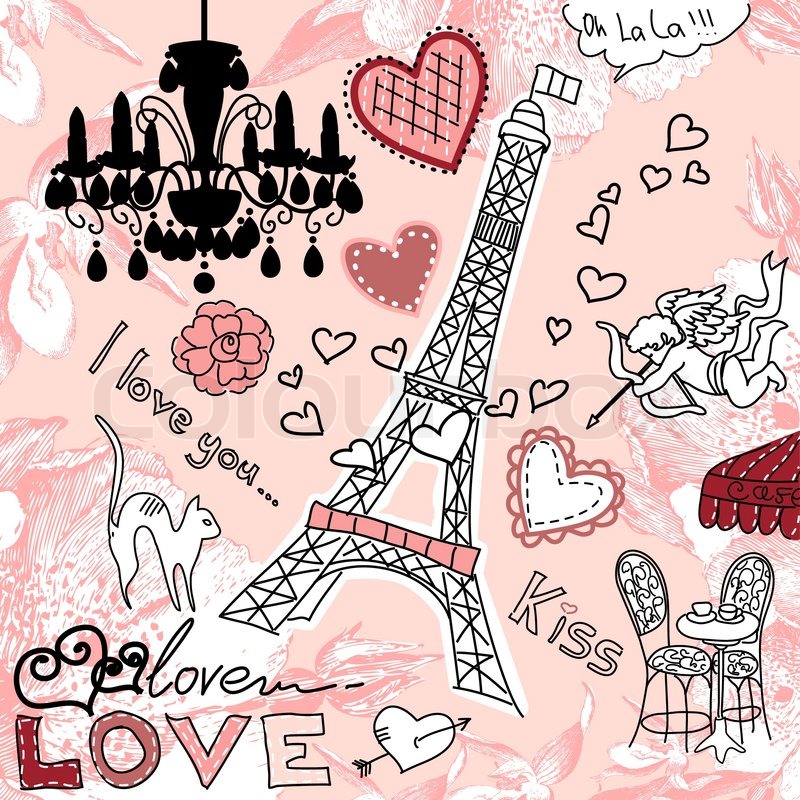 Paris Doodle - HD Wallpaper 