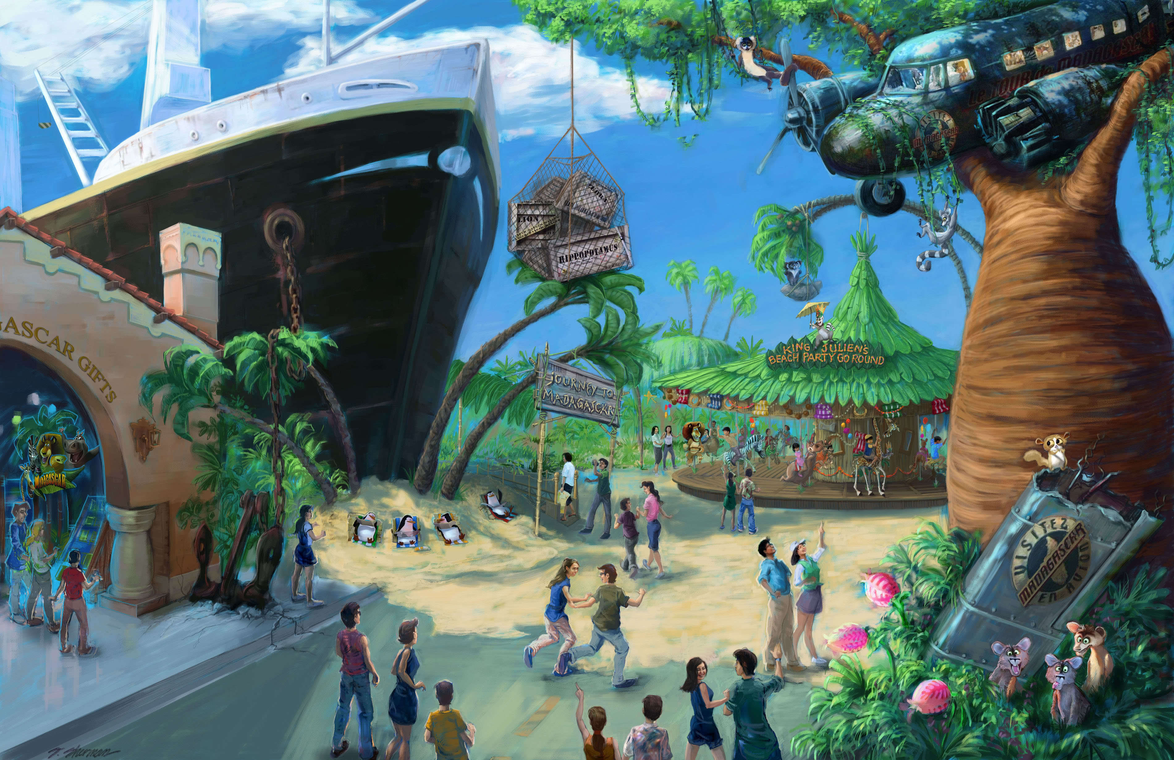 Madagascar Universal Studios Singapore - HD Wallpaper 