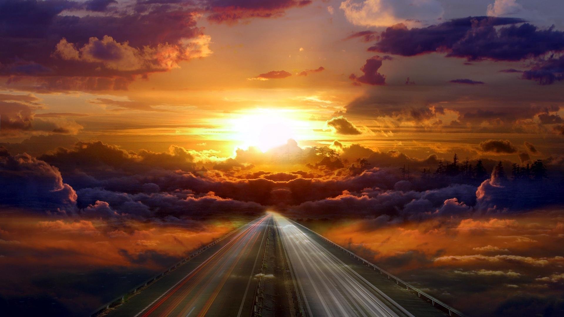 Menakjubkan, Cantik, Kecantikan, Awan, Langit, Matahari, - Road To Heaven - HD Wallpaper 
