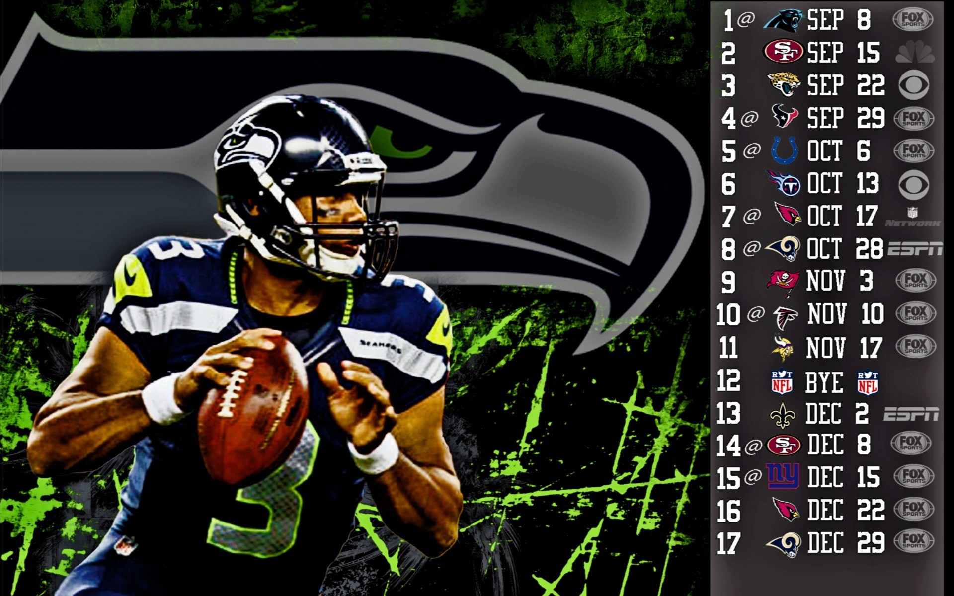 Download Free 4k Russell Wilson Wallpaper 
 Data Src - Seattle Seahawks Schedule 2018 2018 - HD Wallpaper 