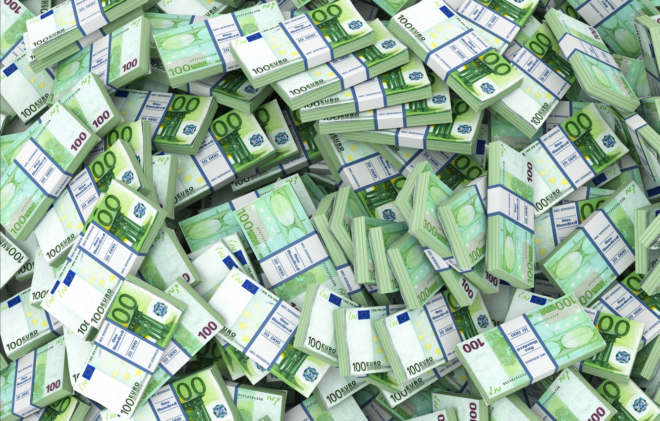 Photo Wallpaper Money, Euro, Currency - Euros Money Packs - HD Wallpaper 