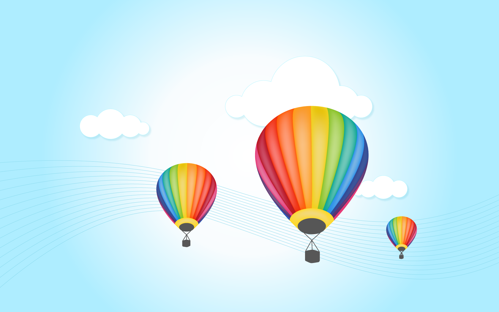 Hot Air Balloon Background Vector - HD Wallpaper 
