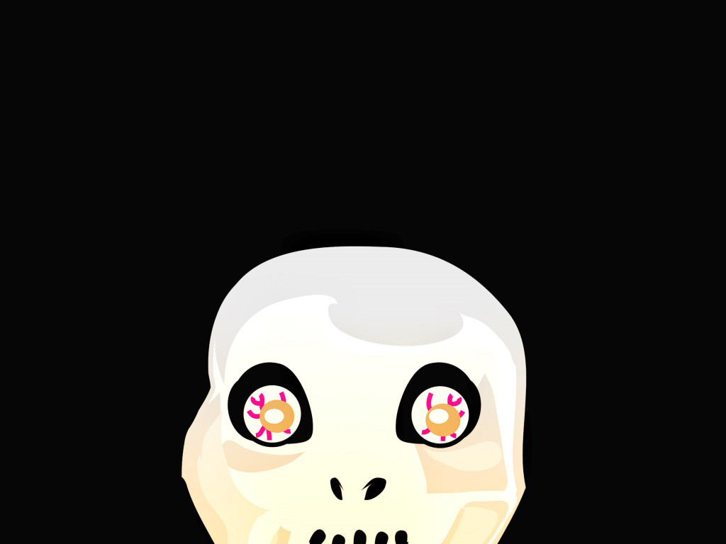 Skeleton Art Skull - Cartoon - HD Wallpaper 