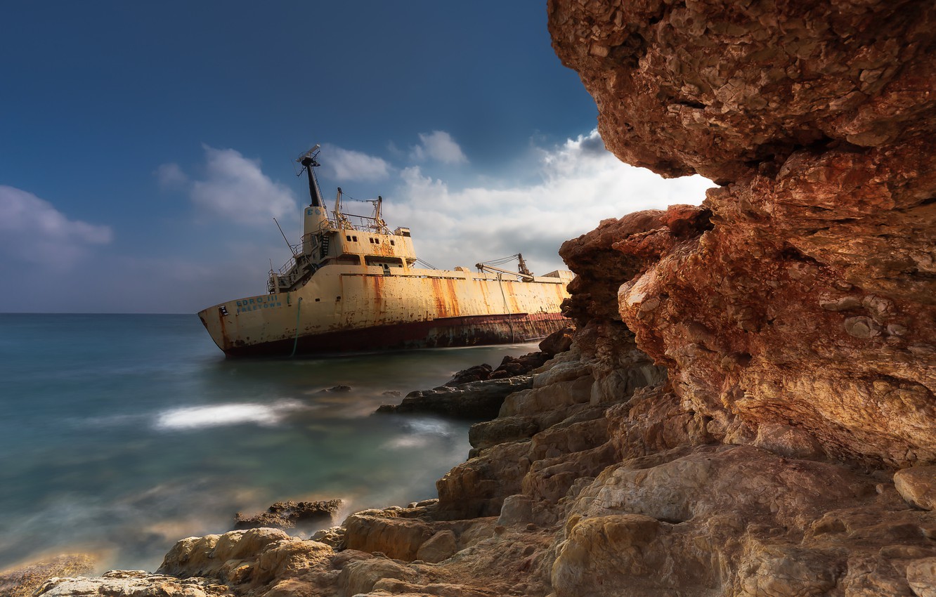 Photo Wallpaper Cyprus, Schipwrecked, Paphos Area - Paphos - HD Wallpaper 