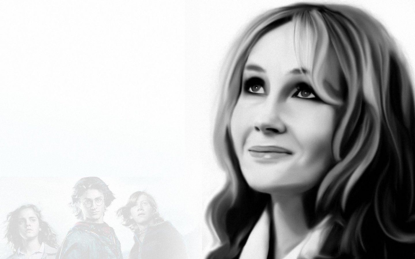 Jk Rowling Black And White - HD Wallpaper 