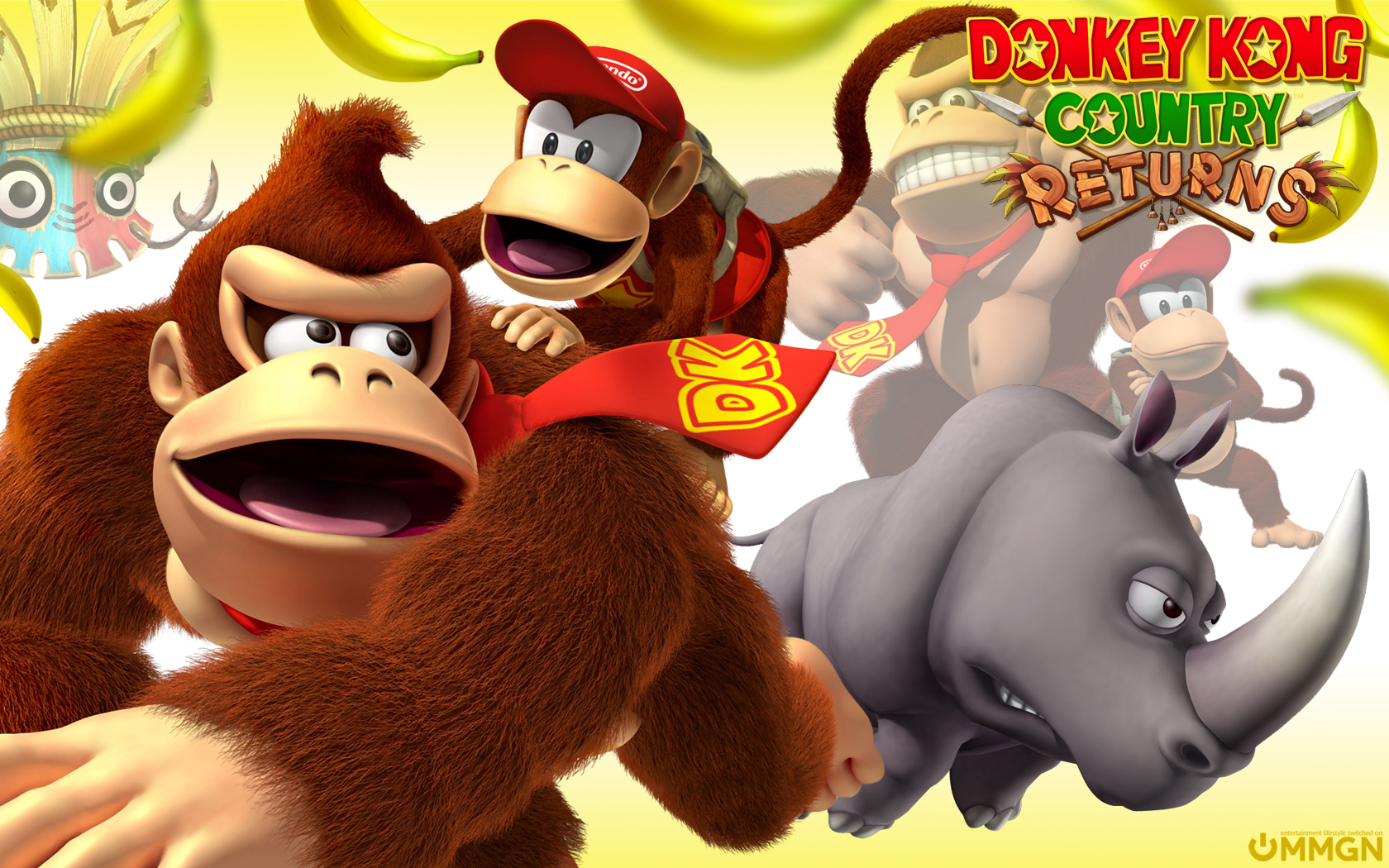 Donkey Kong Country Returns - Diddy Kong Donkey Kong - HD Wallpaper 