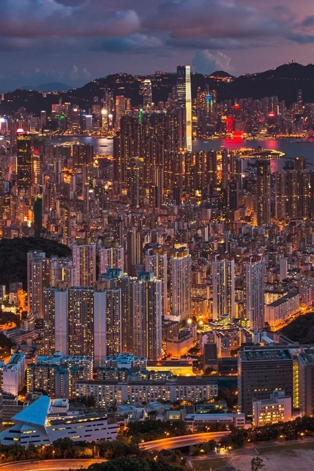 Iphone Wallpaper Beautiful City Night, Hong Kong, China, - Hong Kong - HD Wallpaper 
