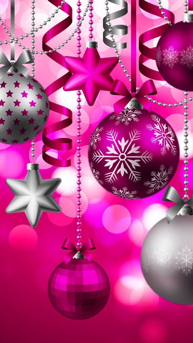 Pink Christmas Wallpaper Iphone - HD Wallpaper 