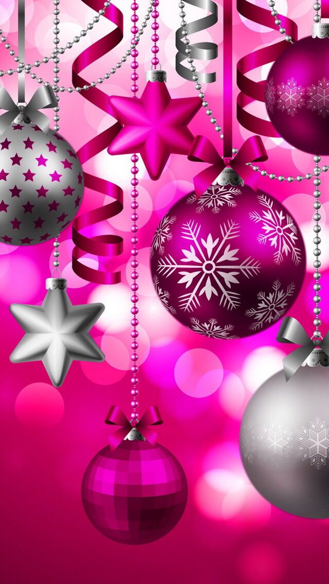 Pink Christmas Wallpaper Iphone - HD Wallpaper 