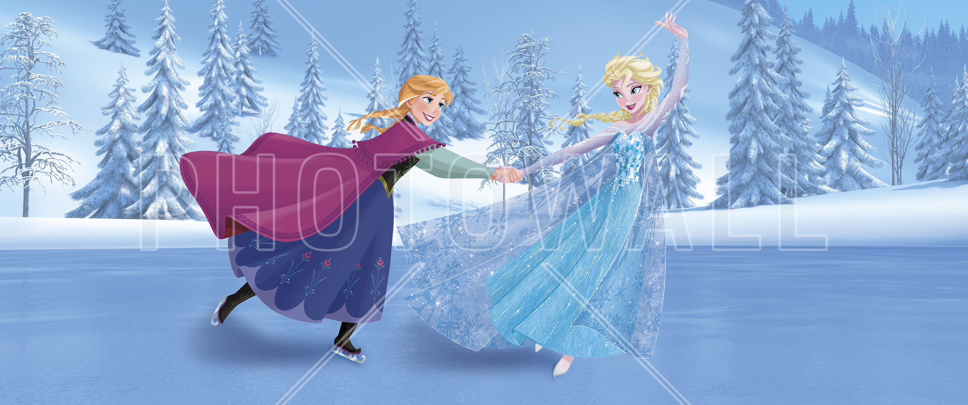 Frozen - Ice Skating - Wallpaper - Nursery - Frozen Ice Skating - HD Wallpaper 