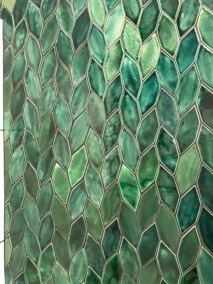 Green Leaf Mosaic Tile - HD Wallpaper 