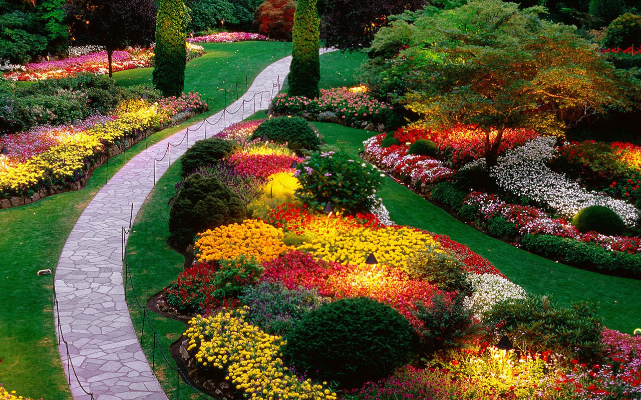 30 Flower Gardens Pics Flower Gardens Wallpapers Kenneth - Красивые Ландшафты Возле Дома - HD Wallpaper 