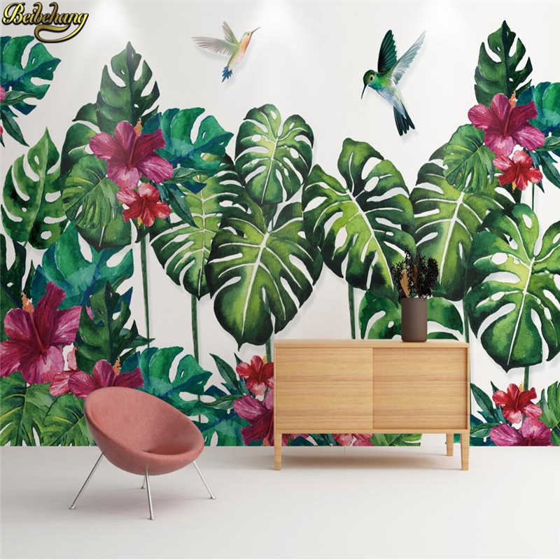 Beibehang Custom Wallpaper Large Mural Wall Stickers - Tropical Forest Wall Painting - HD Wallpaper 