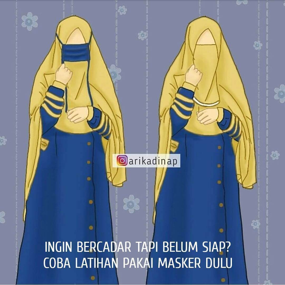 Gambar Muslimah Bercadar - Kartun Muslimah Bercadar Malu - HD Wallpaper 