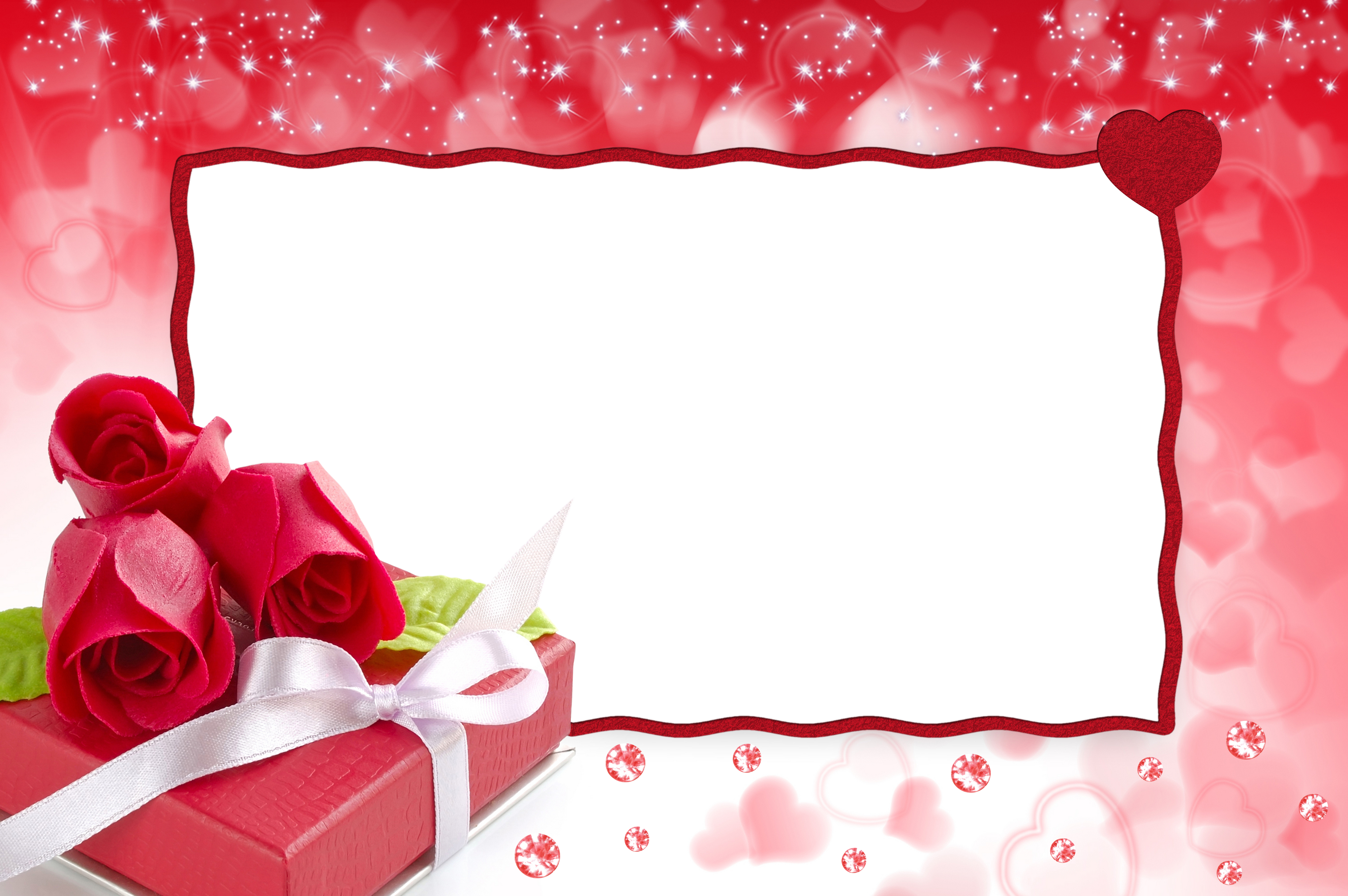 Roses And Diamonds - Transparent Couple Photo Frame Png - HD Wallpaper 