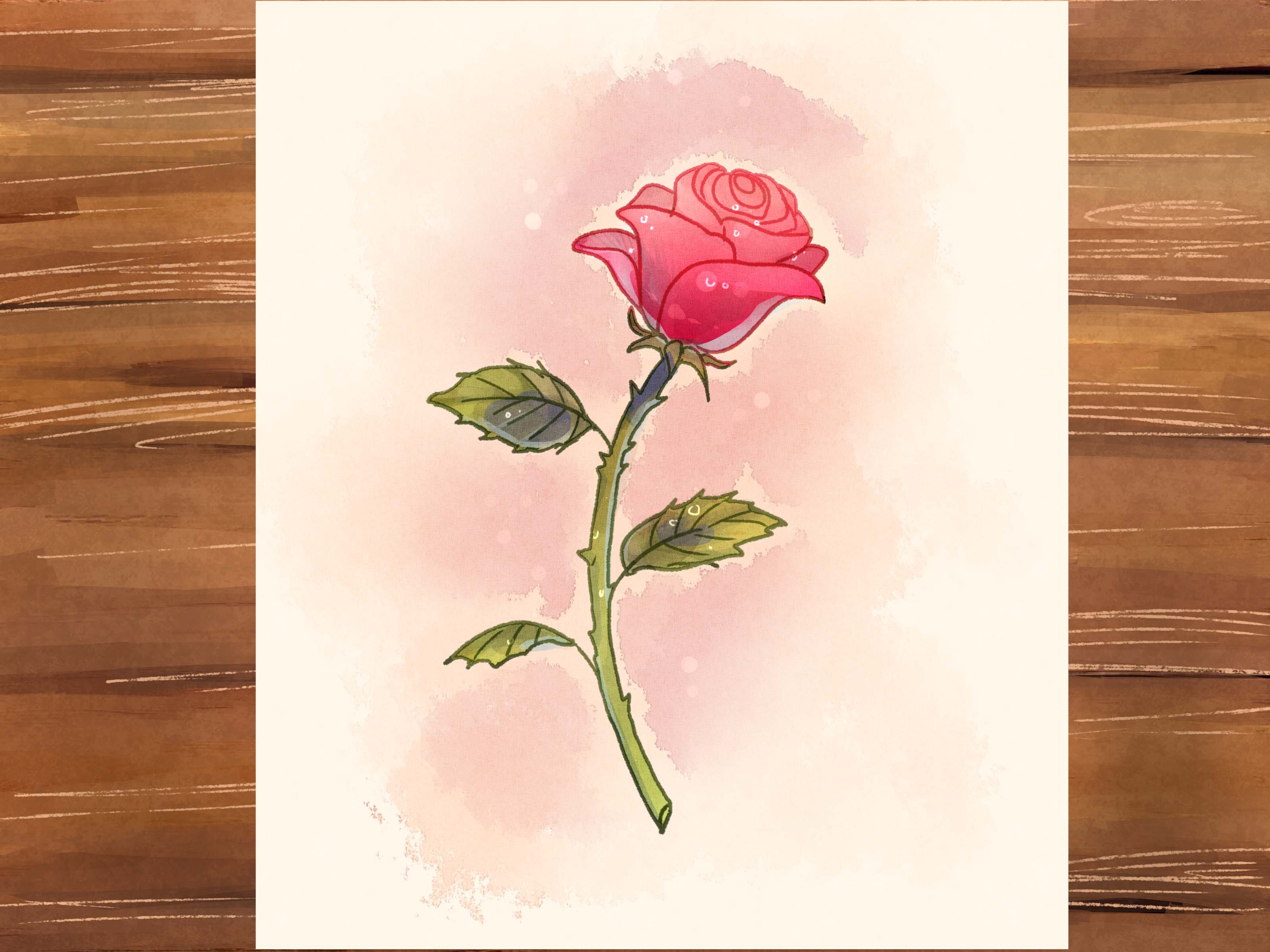 Image Titled Draw A Rose Step - Drawing Rose With Colored Pencils - HD Wallpaper 
