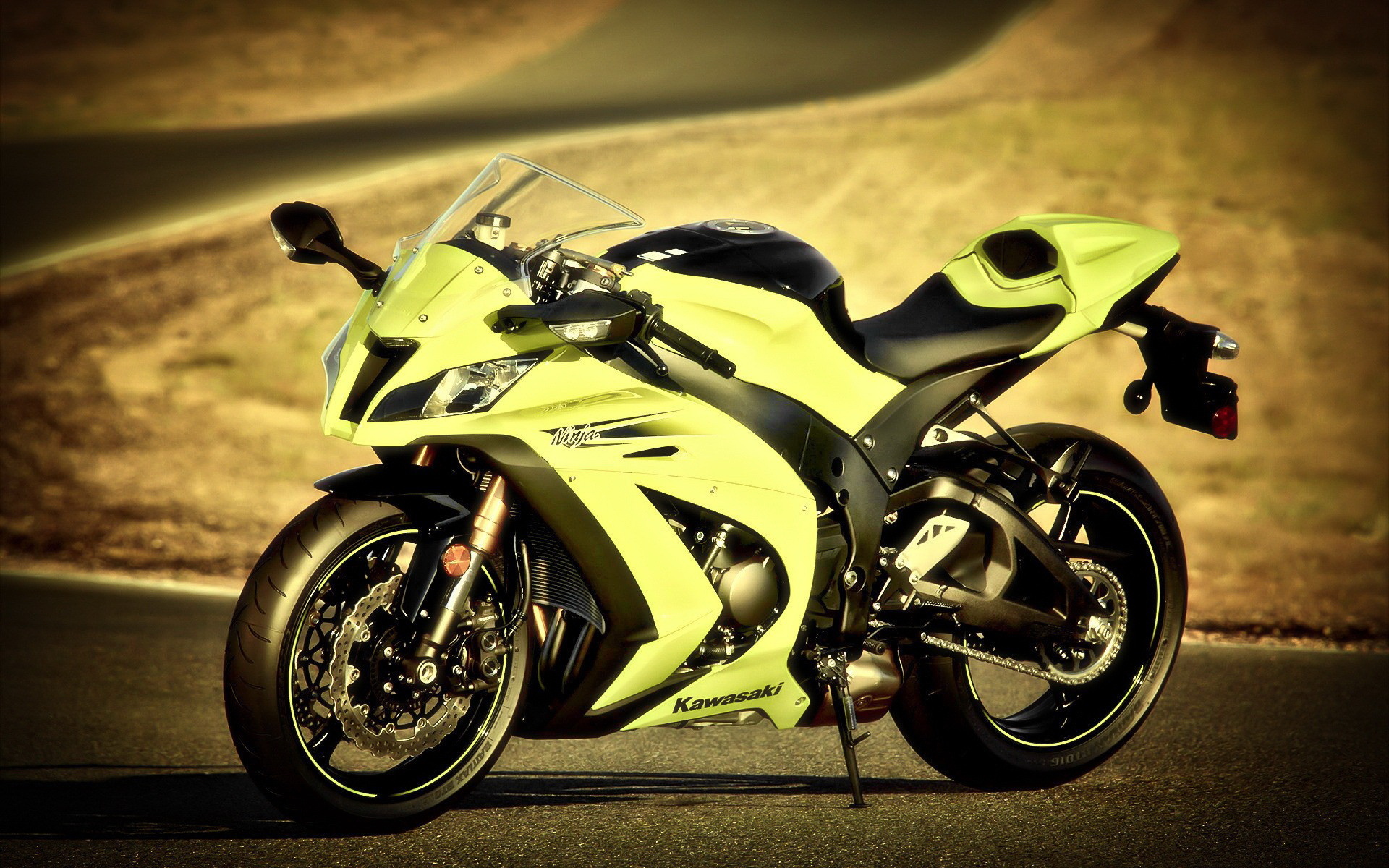 Wallpaper Kawasaki Ninja Zx 10r, Kawasaki, Road, Ninja, - Kawasaki Zx 10r 2011 - HD Wallpaper 