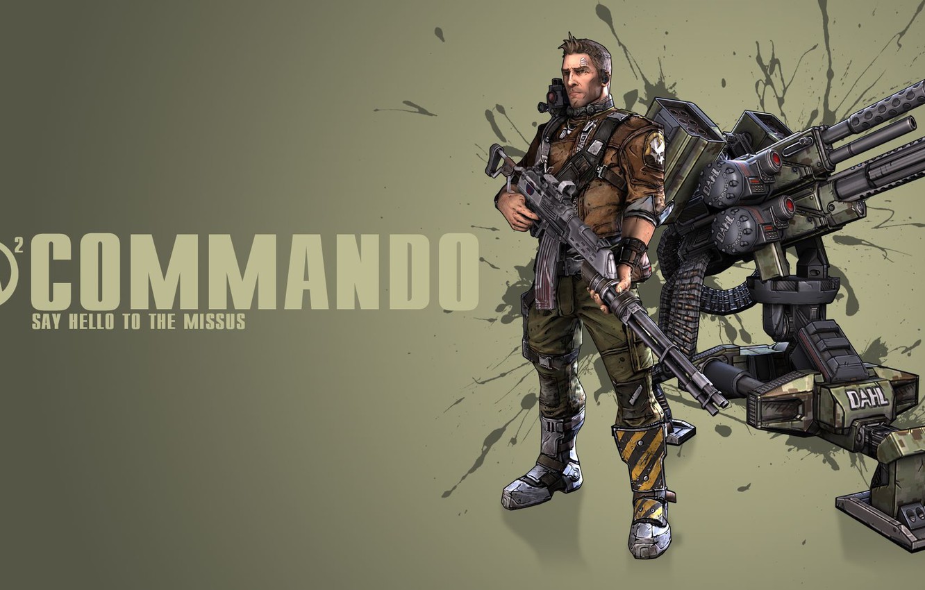 Photo Wallpaper Gun, Commando, Commando, Turret, People, - Borderlands 2 Characters - HD Wallpaper 