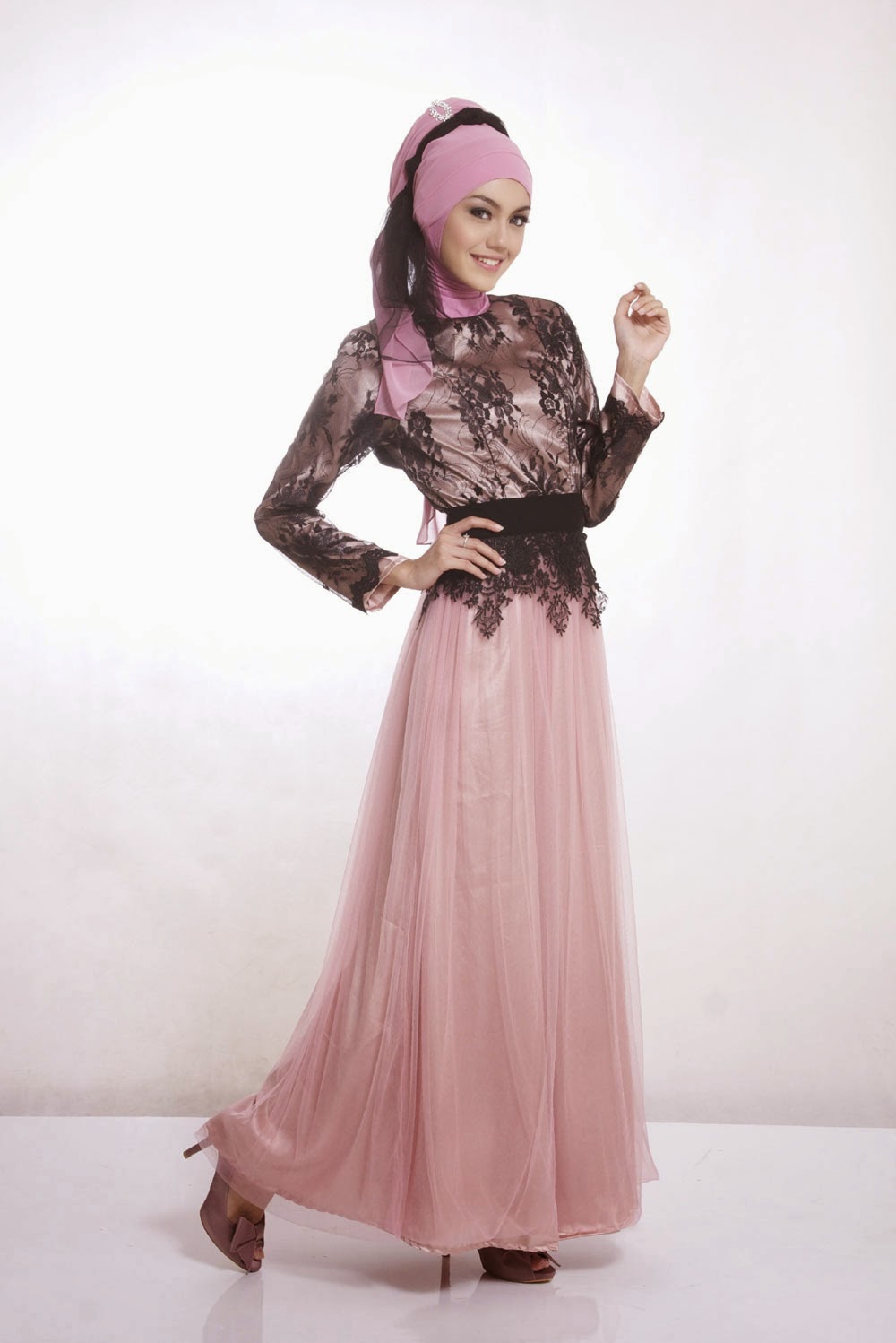 Model Gaun Pesta Dres Muslim Terbaru - HD Wallpaper 
