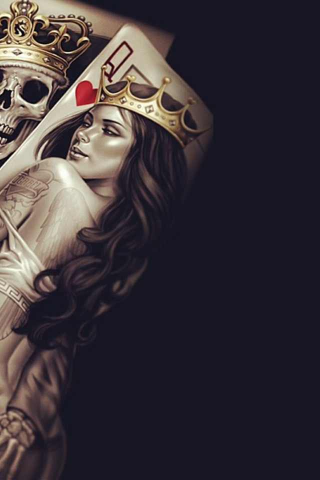 Skull And Queen Crown - 640x960 Wallpaper 
