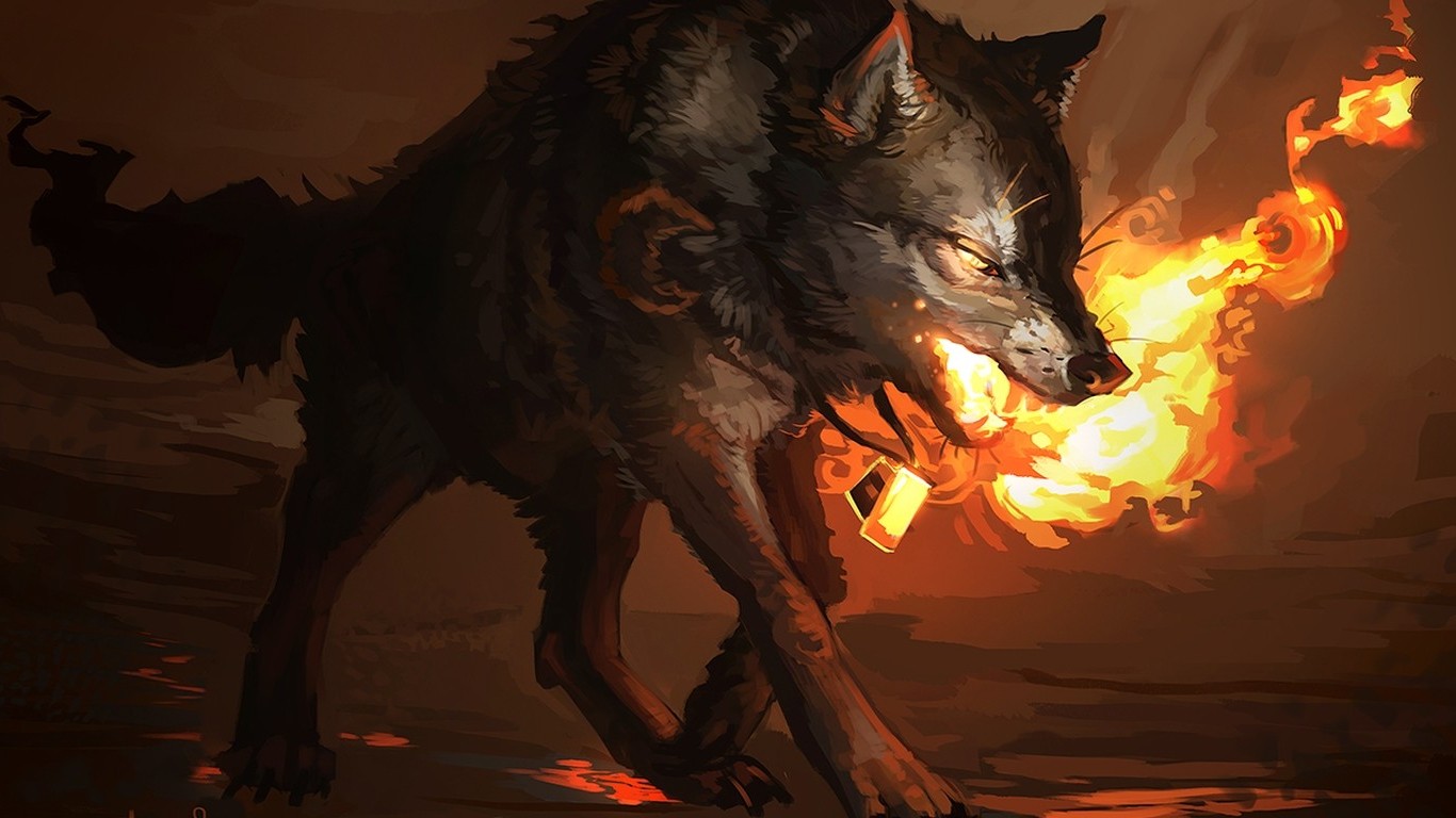 Fire Wolf Wallpaper Hd - HD Wallpaper 