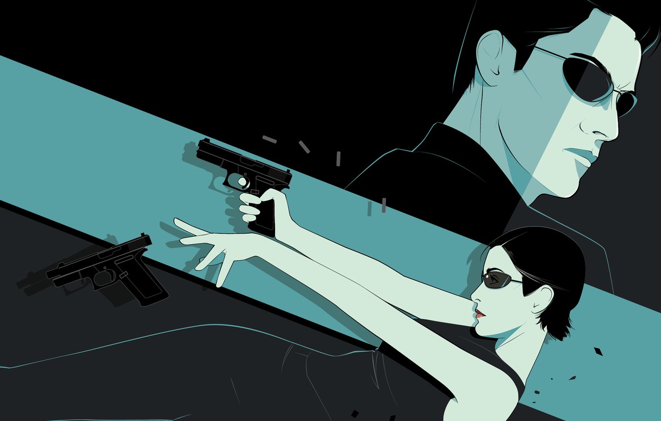 Photo Wallpaper Weapons, Art, Glasses, Matrix, The - Matrix Craig Drake - HD Wallpaper 