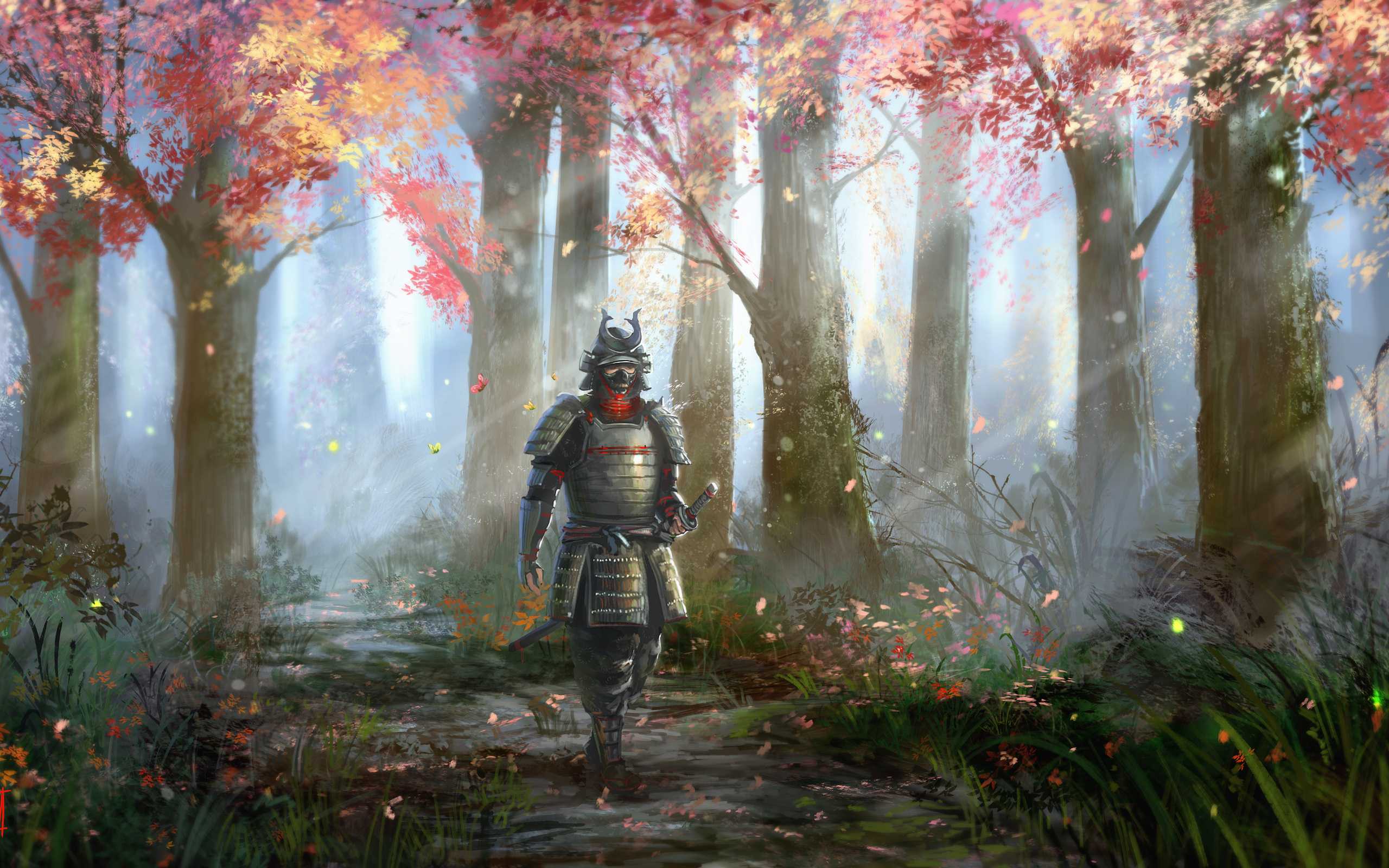 Samurai Forest - HD Wallpaper 