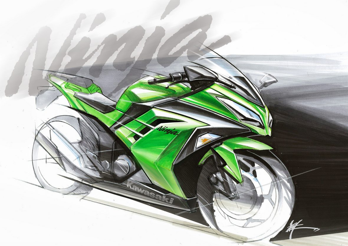 Kawasaki Ninja Sketch - HD Wallpaper 