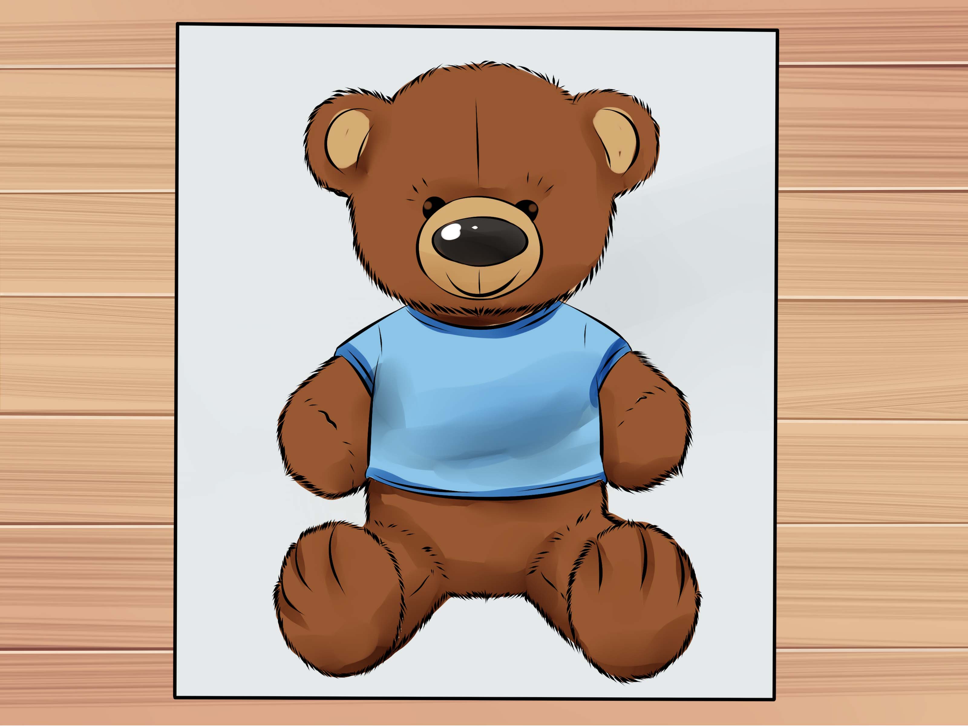 Image Titled Draw A Teddy Bear Step - Teddy Bear Drawing With Shirt - HD Wallpaper 