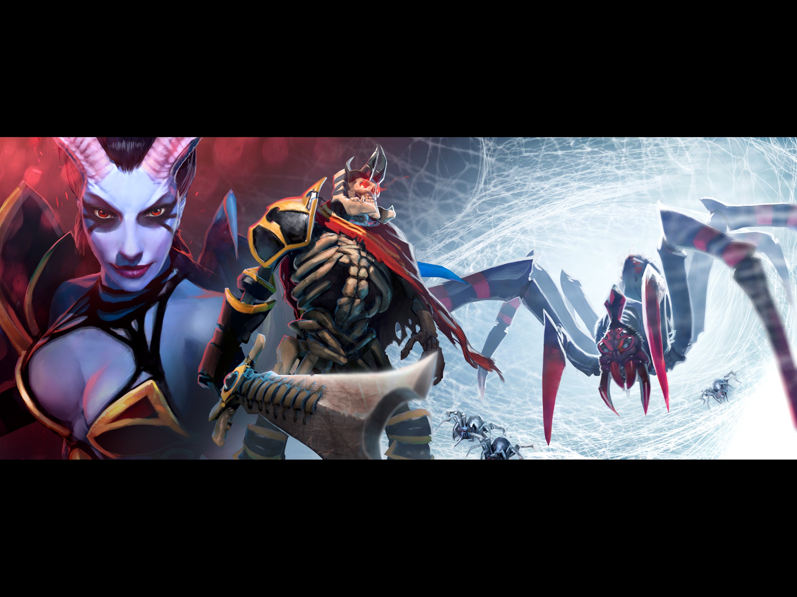 Queen Of Pain, Skeleton King And Broodmother Standard - Fantasy Skeleton King Skeleton - HD Wallpaper 