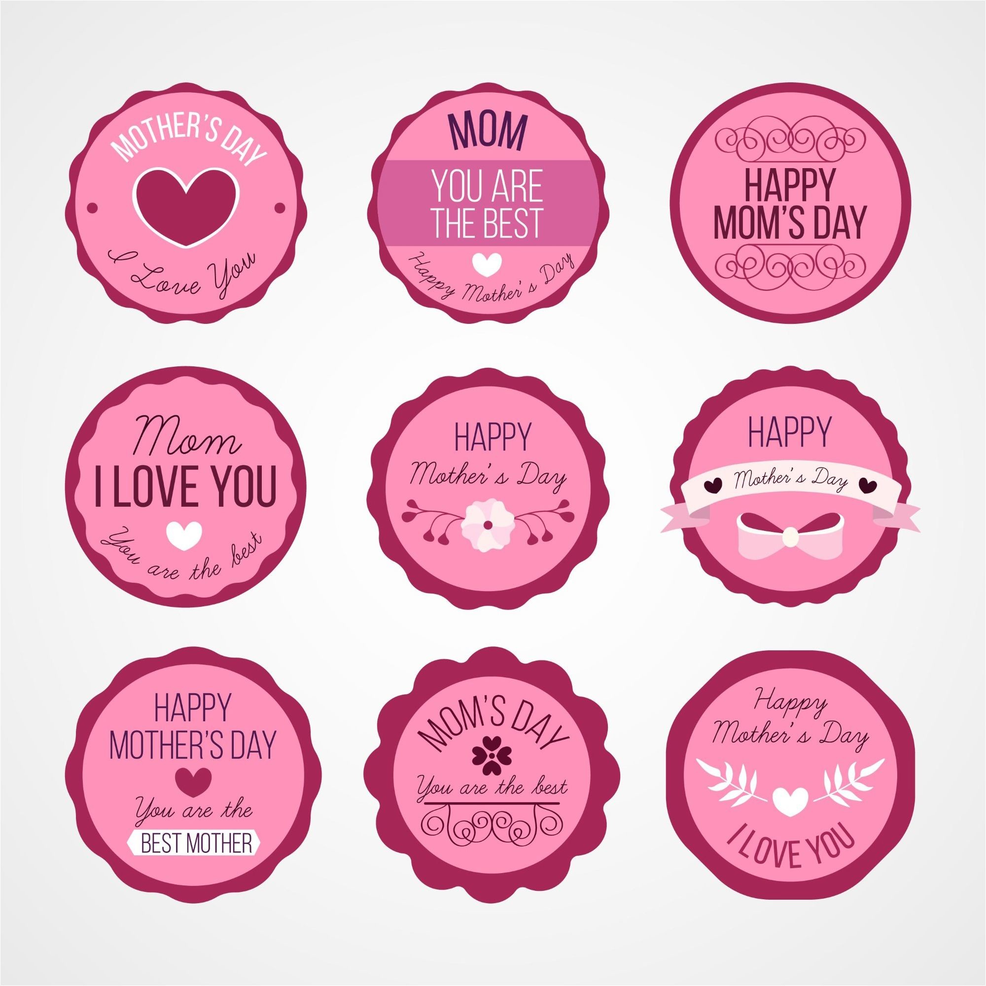2000x2000, Mother S Day Labels Vectors 
 Data Id 54752 - Love You Mom And Dad - HD Wallpaper 