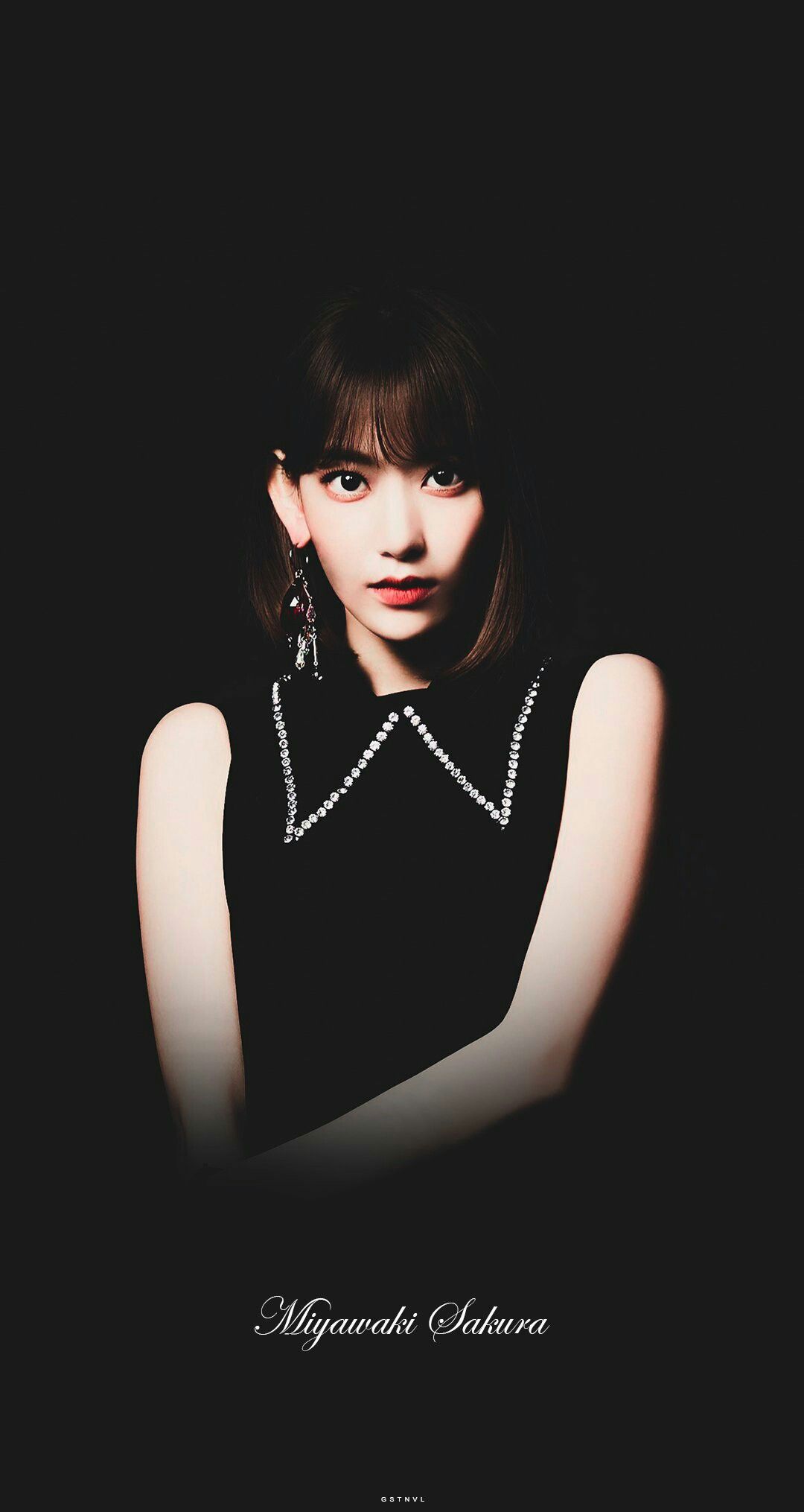Miyawaki Sakura Black Izone - HD Wallpaper 