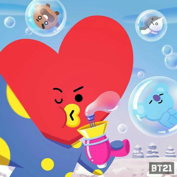 Cute Bt21 Tata Fanart - HD Wallpaper 