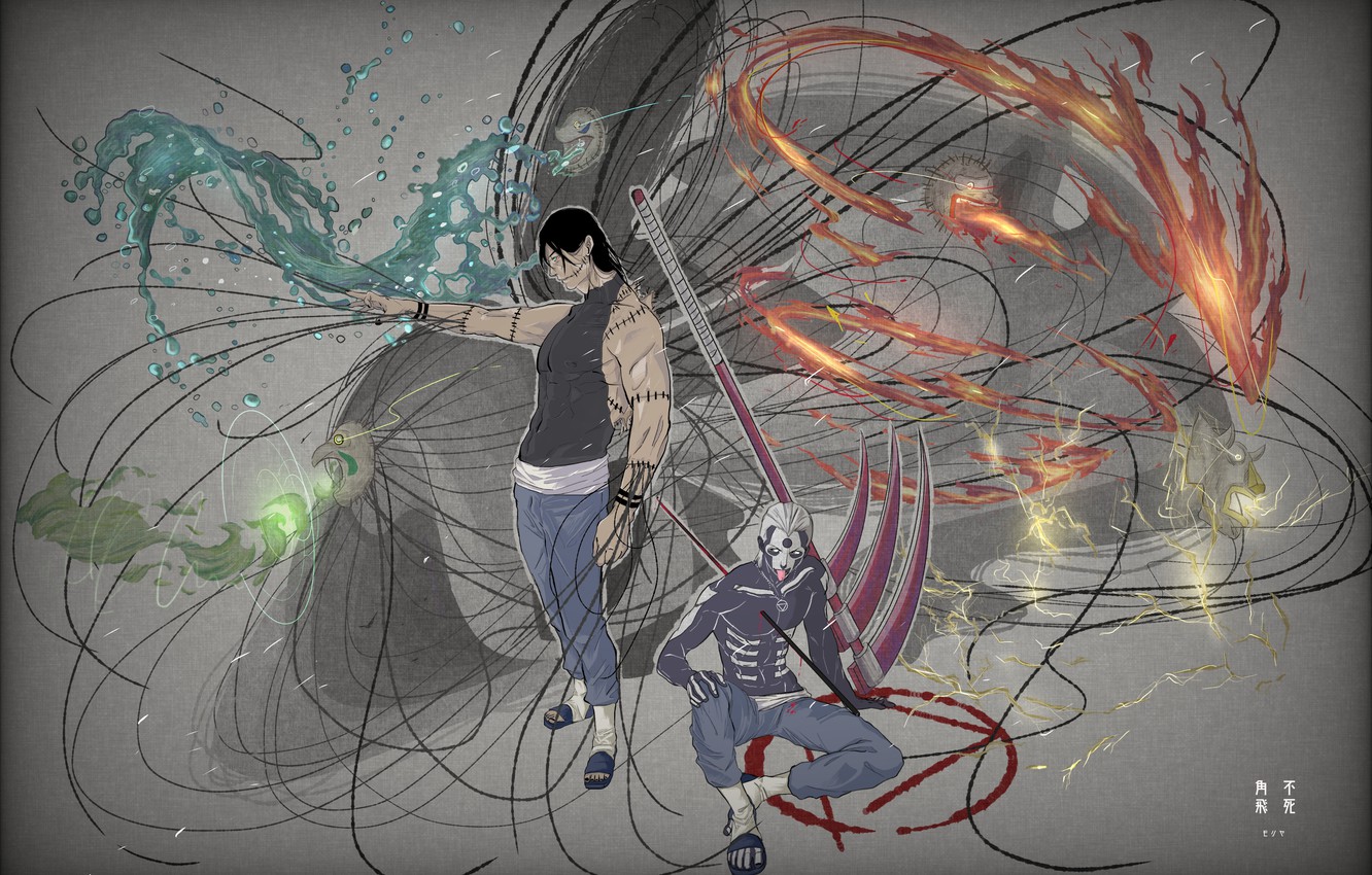 Photo Wallpaper Naruto, Naruto, Hidan, Kakuzu - Kakuzu - HD Wallpaper 