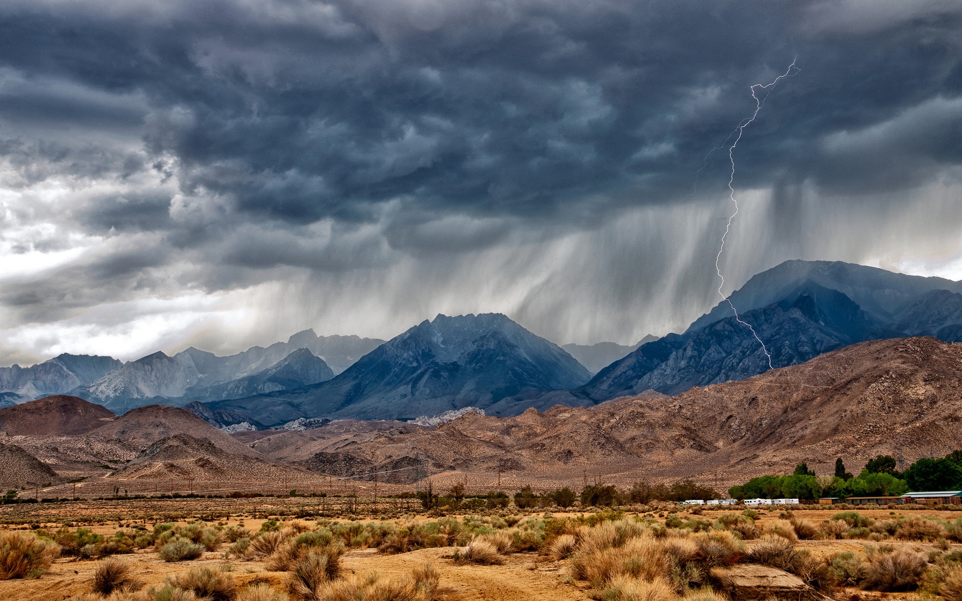 Wallpaper Eastern Sierra, Nevada, Mountains, Desert, - Sierra Nevada Rain - HD Wallpaper 