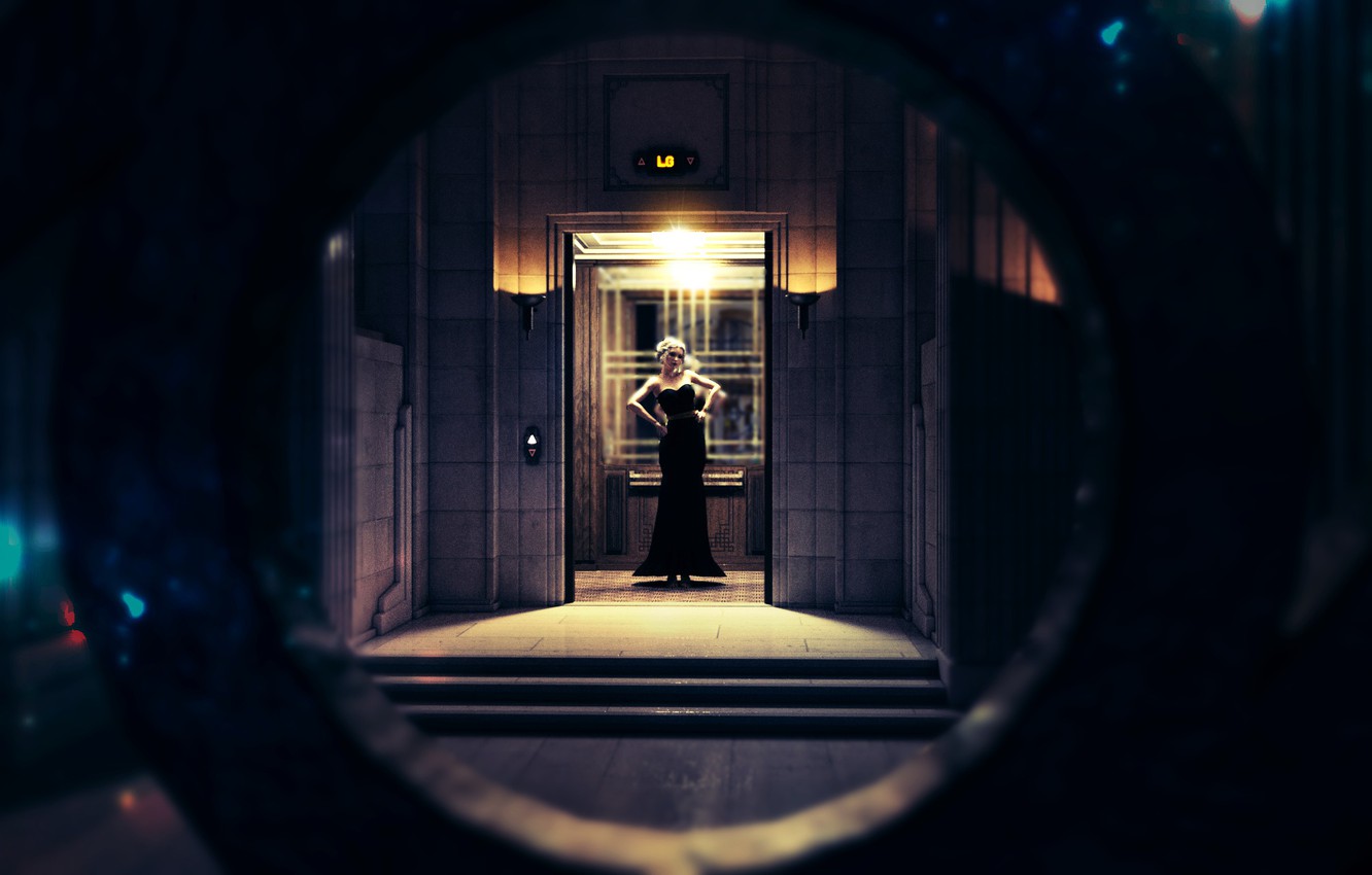 Photo Wallpaper Blonde, Light And Darkness, Elevator - Darkness - HD Wallpaper 