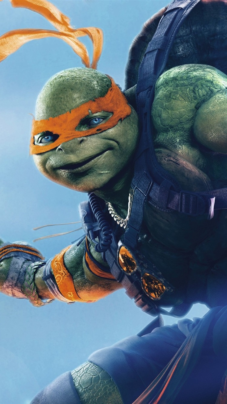 Iphone Wallpaper 2016 Movie, Teenage Mutant Ninja Turtles - Michelangelo Ninja Turtle In Mobie - HD Wallpaper 