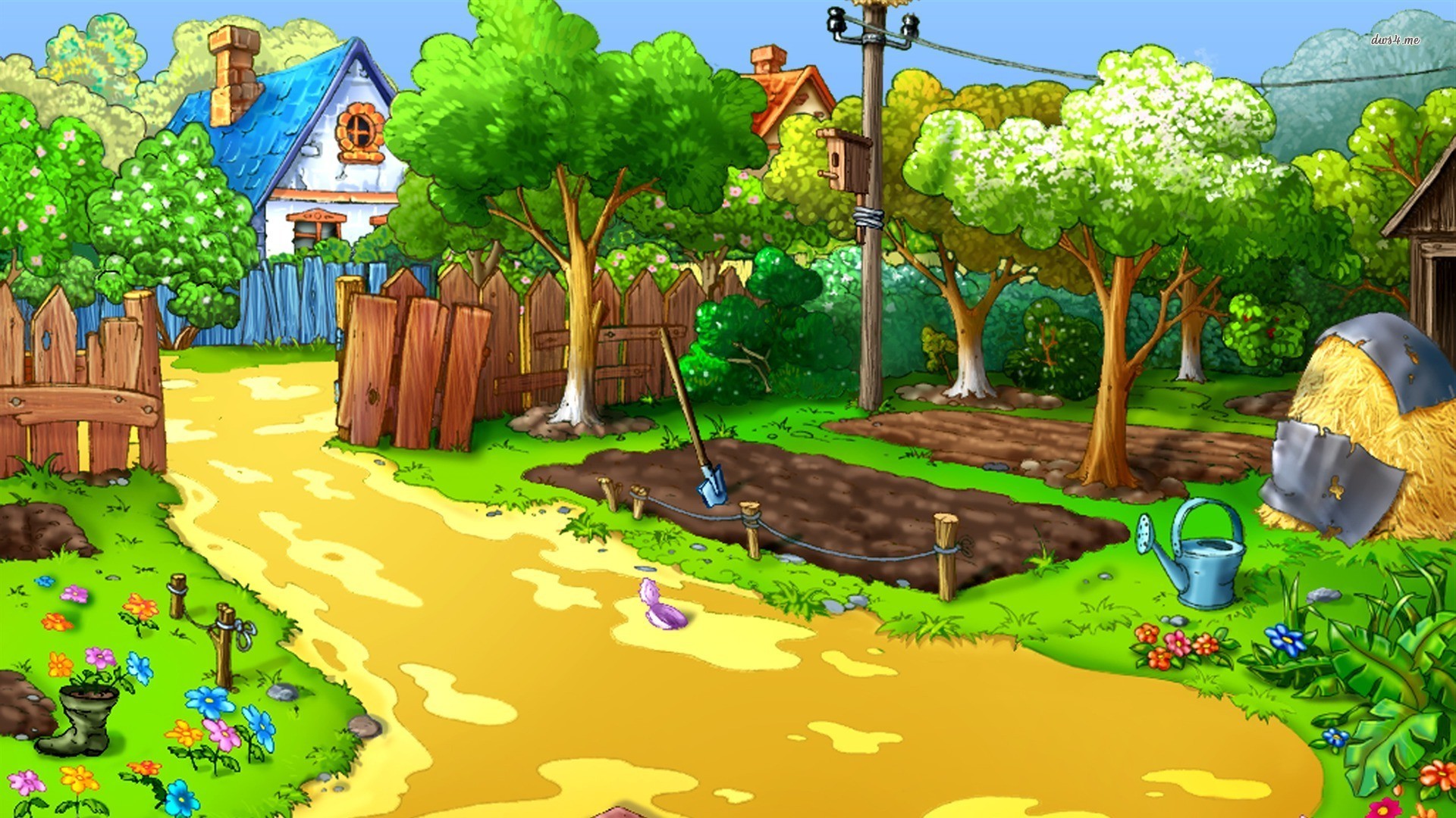 Farm Cartoon Hd Background - HD Wallpaper 