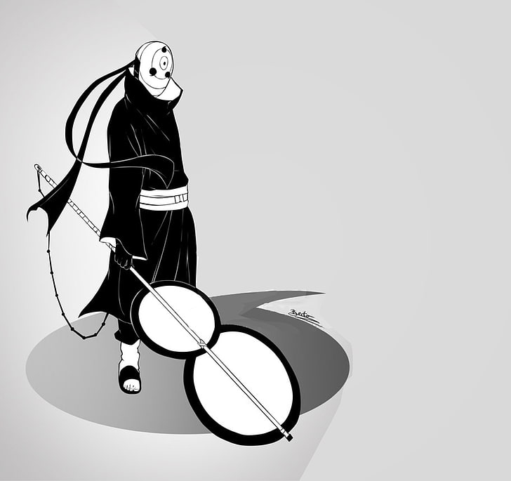 Naruto Shippuden Grayscale Tobi Uchiha Madara Anime - Tobi Black And White - HD Wallpaper 