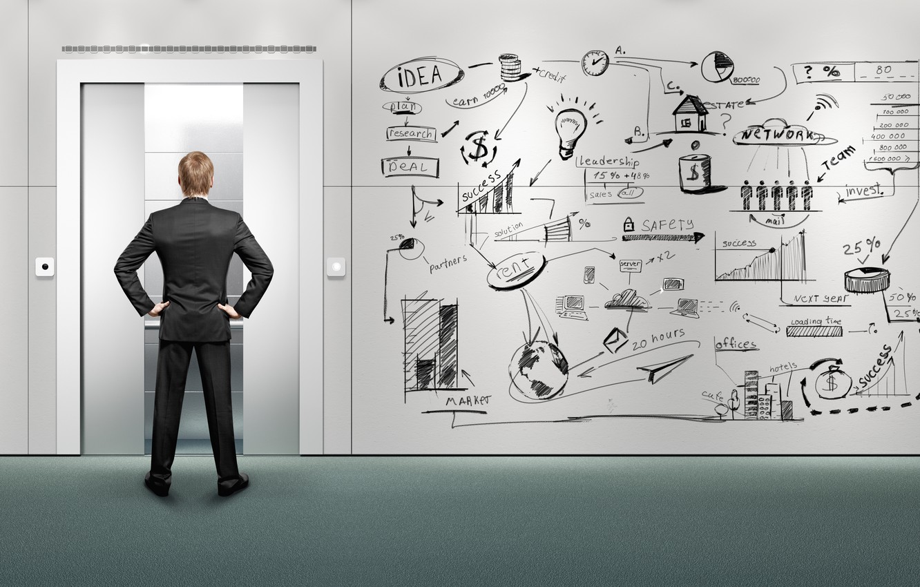 Photo Wallpaper Black, Graffiti, Pose, Suit, Ideas, - Elevator Pitch - HD Wallpaper 