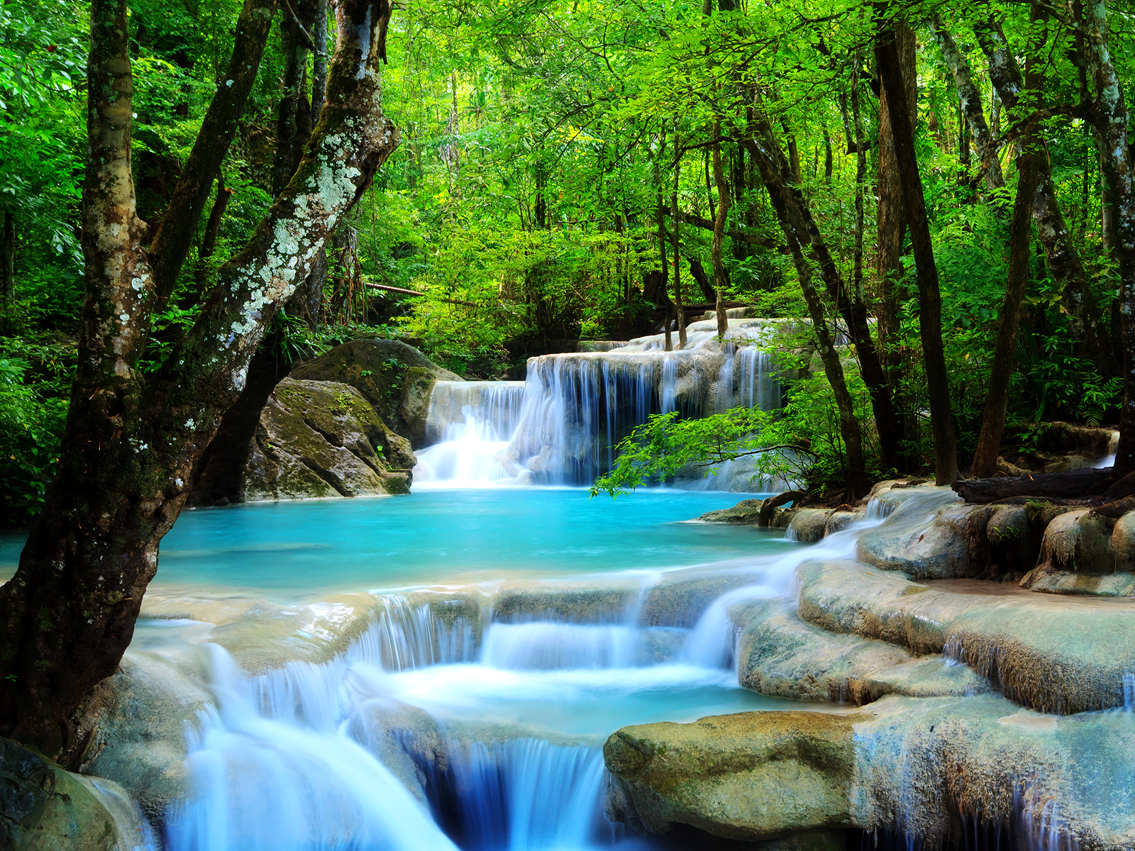 Erawan National Park, Erawan Falls - HD Wallpaper 