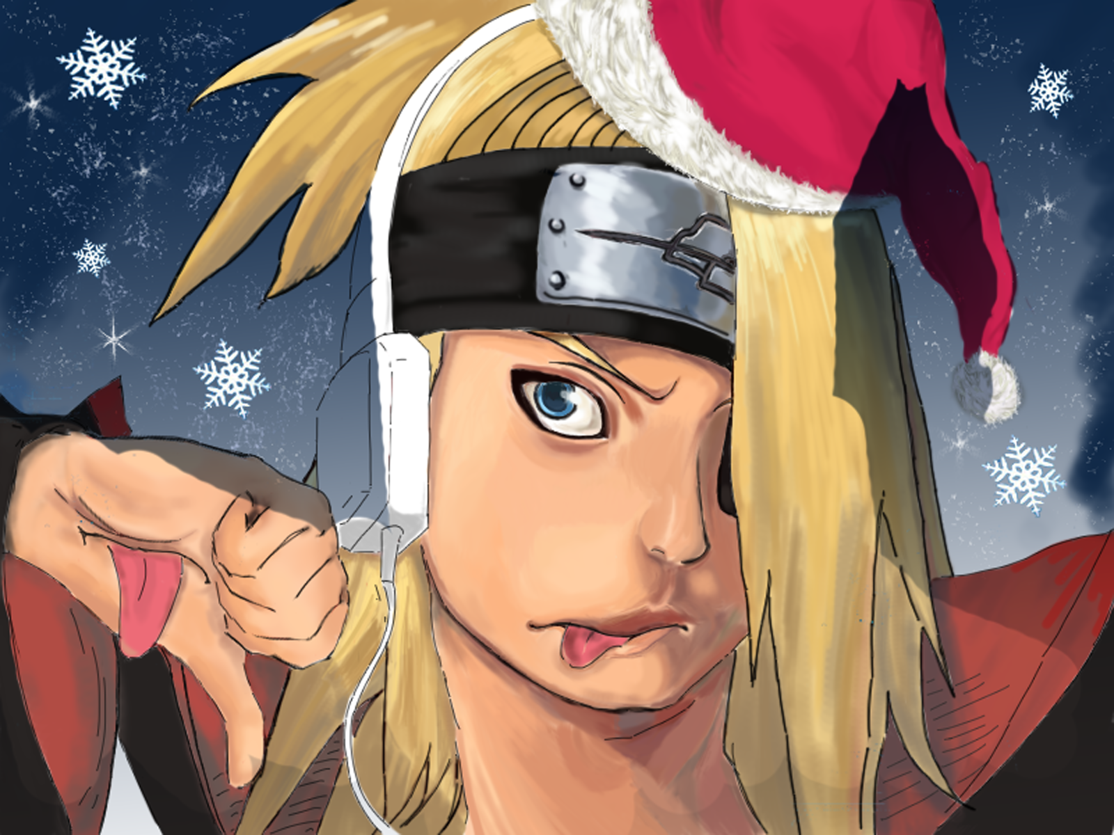 Akatsuki Deidara Christmas - Naruto Deidara Christmas - HD Wallpaper 