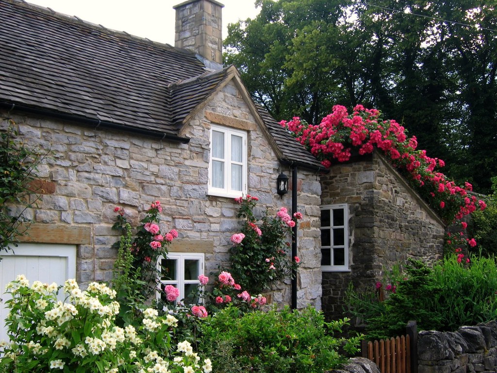 Flowers, House, And Cottage Image - English Cottage Garden - HD Wallpaper 