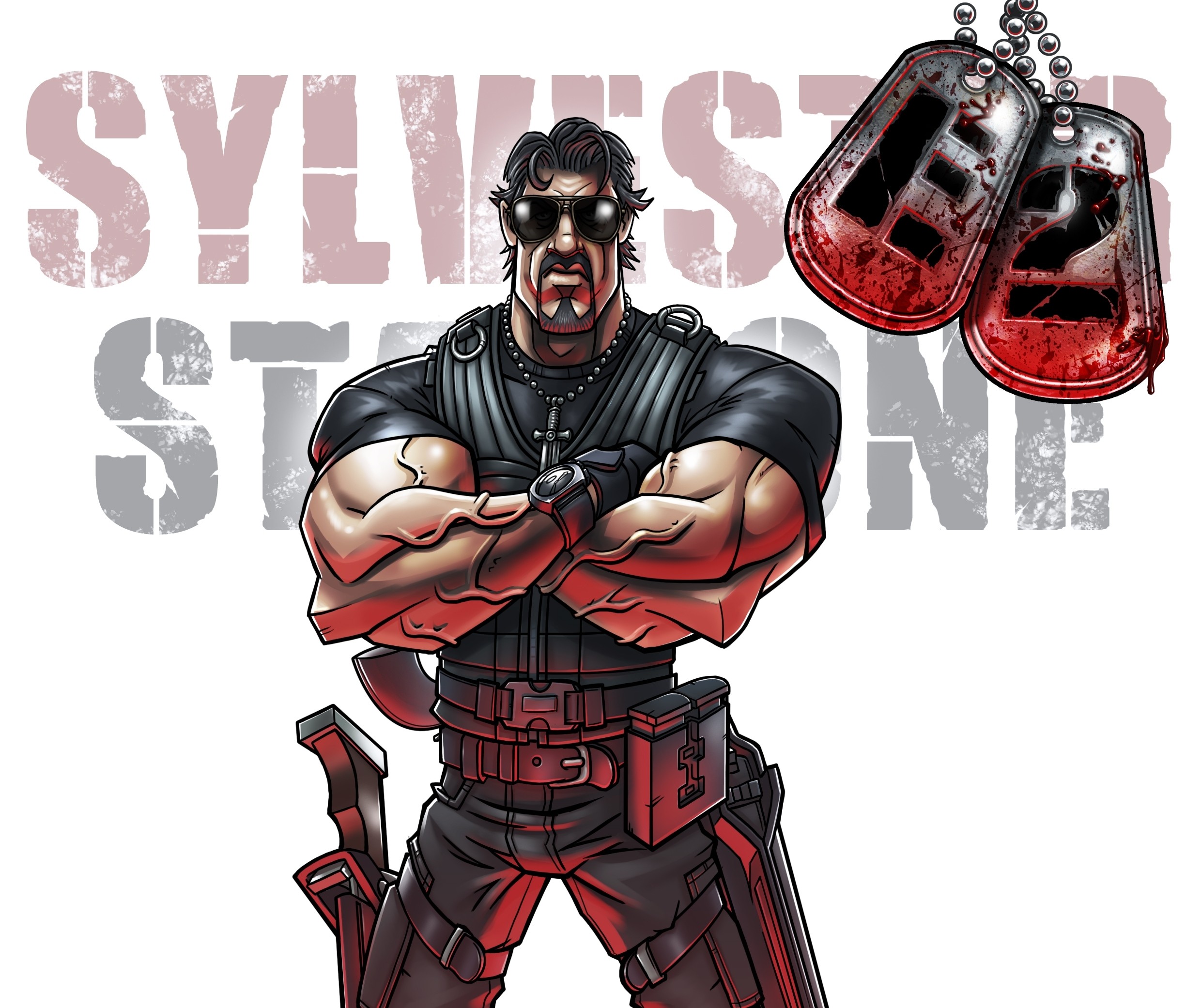 Sylvester Stallone Cartoon Expendables - HD Wallpaper 