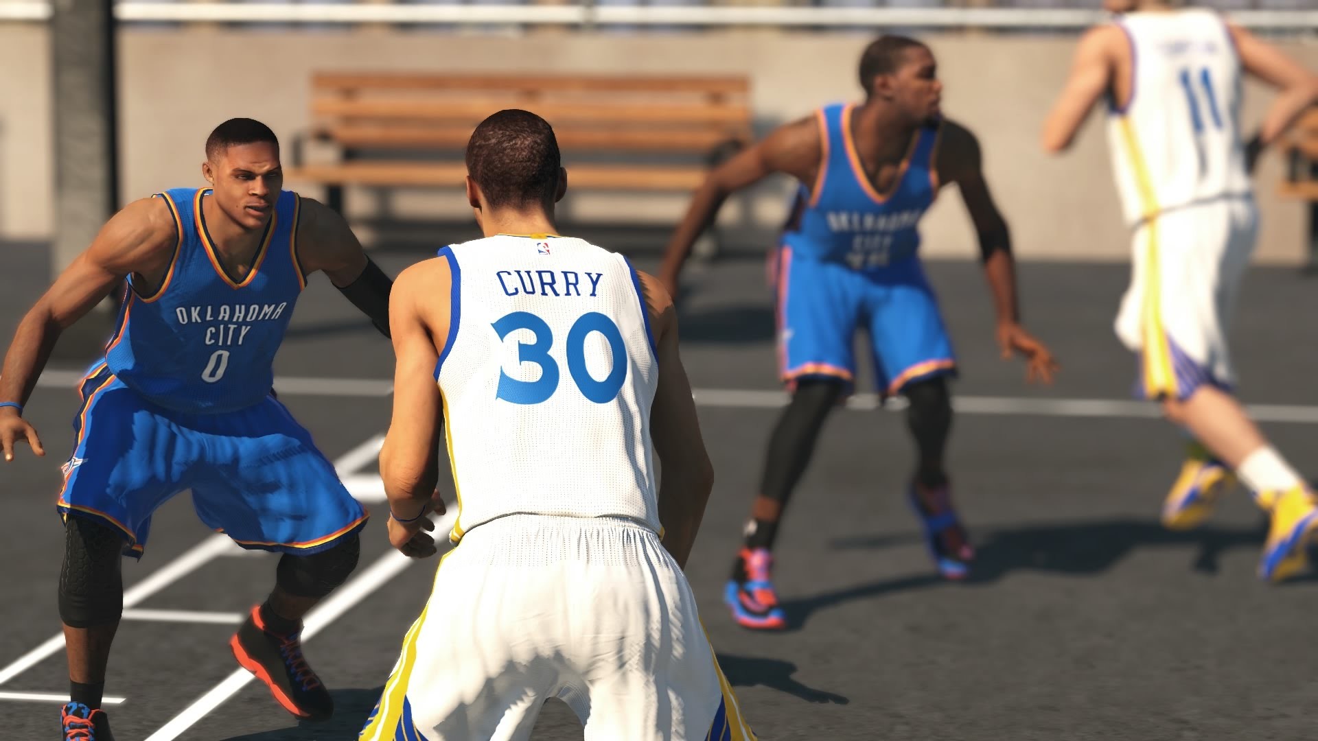 Nba 2k - Kevin Durant Russell Westbrook Steph Curry - HD Wallpaper 