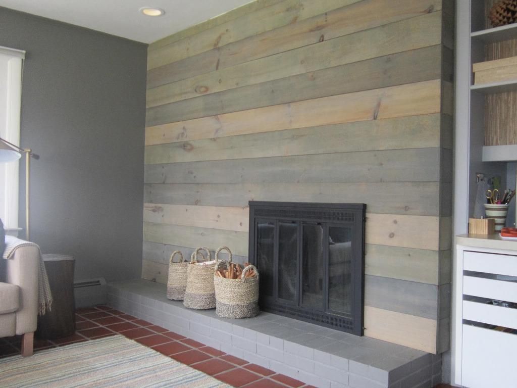 Shiplap Walls Around Fireplace - HD Wallpaper 