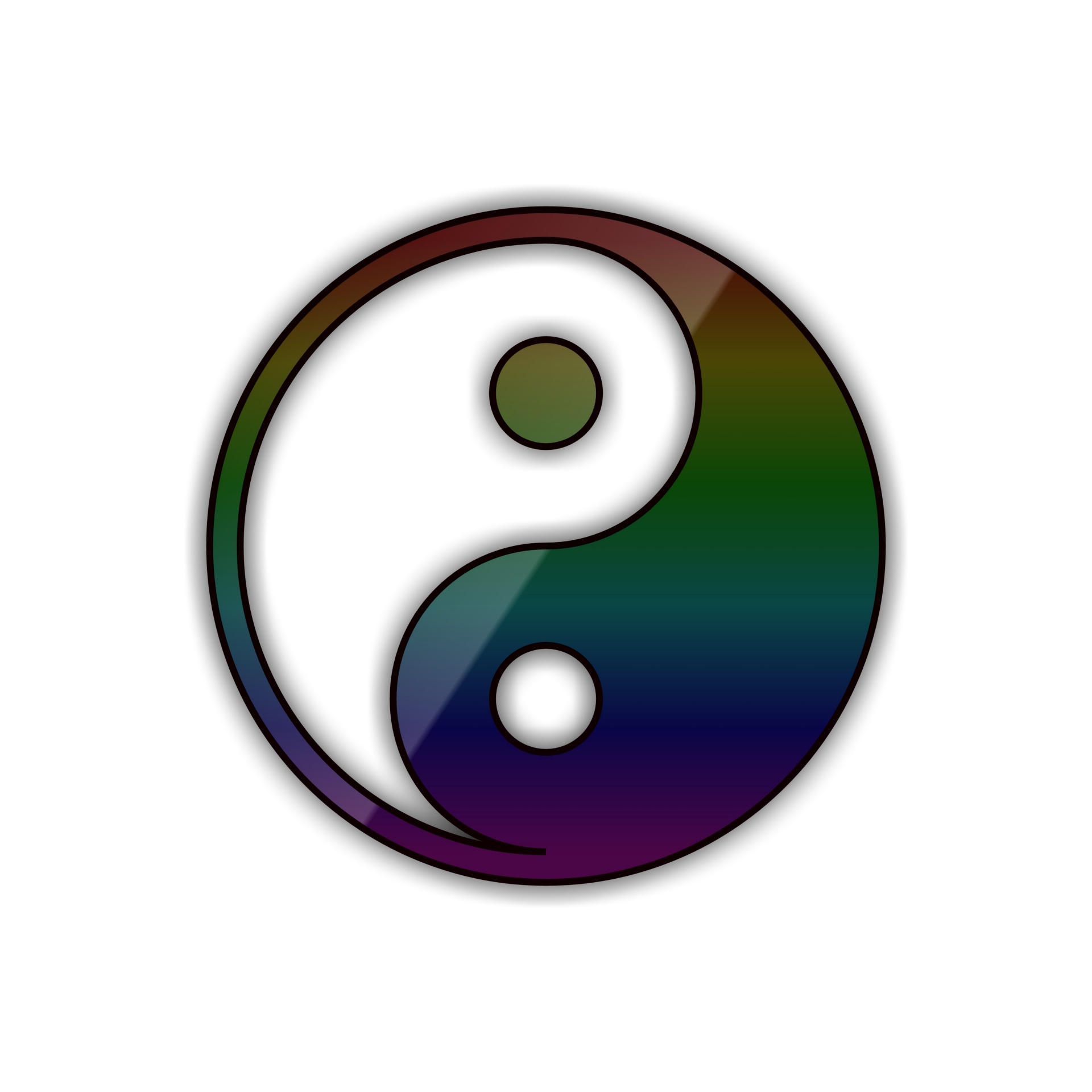 Wallpaper Rainbow Yin Free Photo - Yin And Yang - HD Wallpaper 