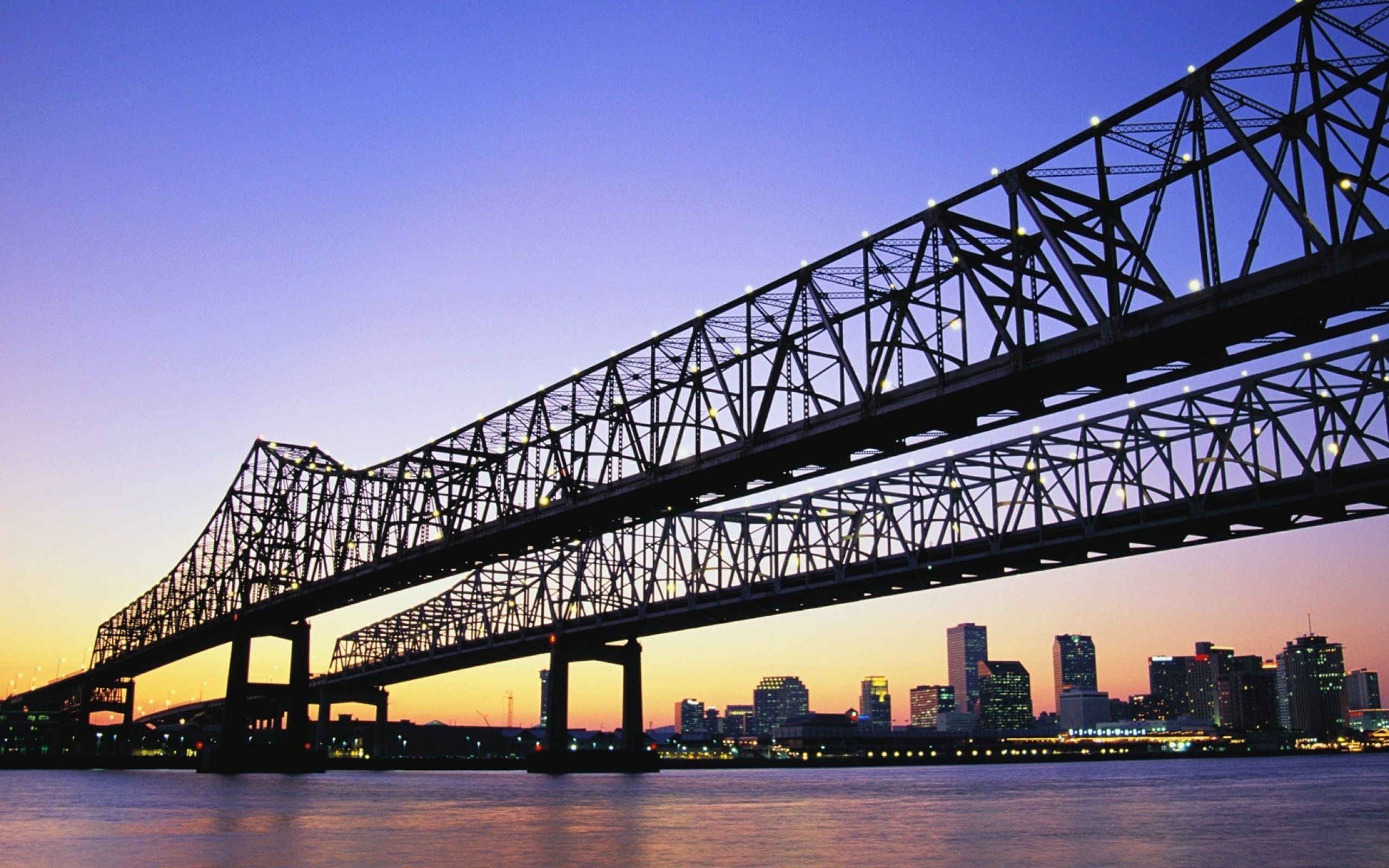 Best New Orleans Wallpaper Id - Crescent City Connection Bridge New Orleans Louisiana - HD Wallpaper 